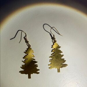 Gold Tree-Shaped Earrings